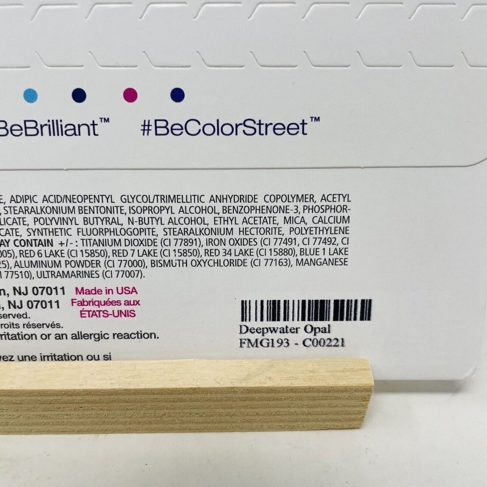 Color Street‎ 100% Real Nail Polish Strips Deepwater Opal Blue Glitter 16 Pieces - Picture 5 of 5